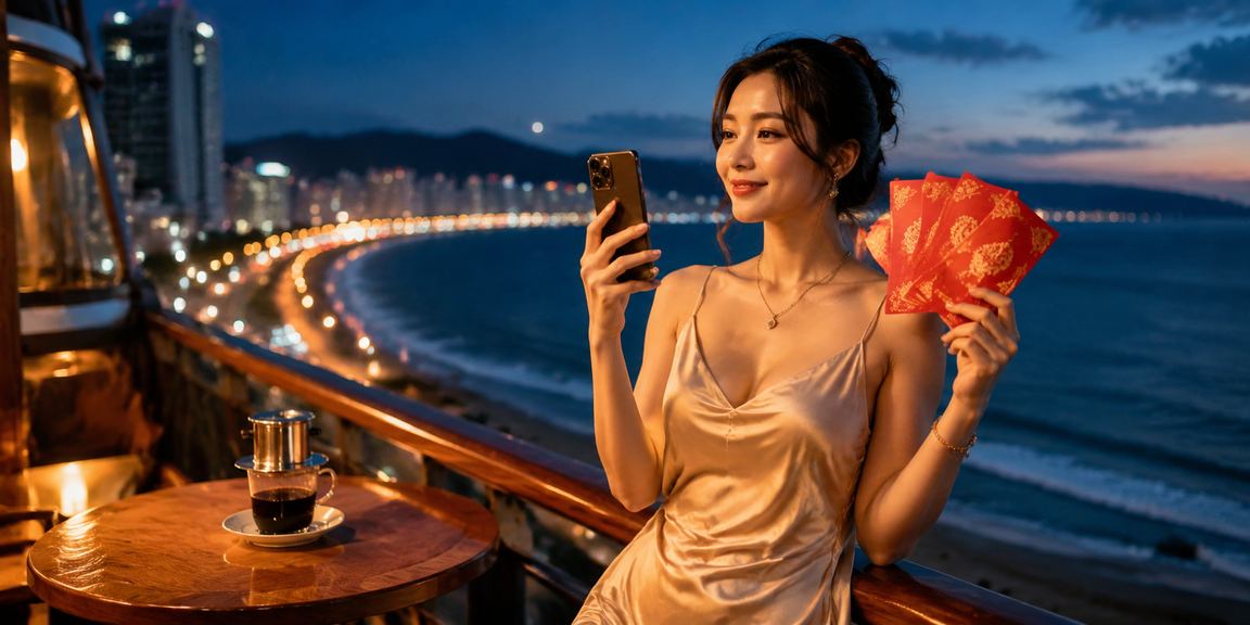 Người chơi đang đặt cược trực tuyến trên điện thoại tại Mui Ne